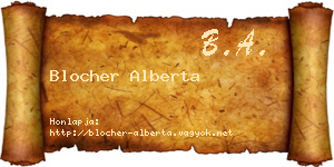 Blocher Alberta névjegykártya